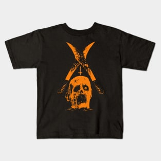 Severed head and two machetes (orange version) Kids T-Shirt